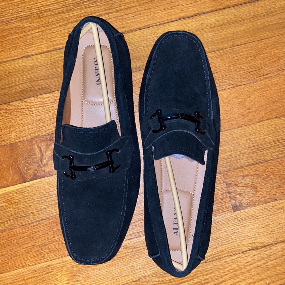 Black Suede Alfani Loafers Size 13 - Picture 3 of 4